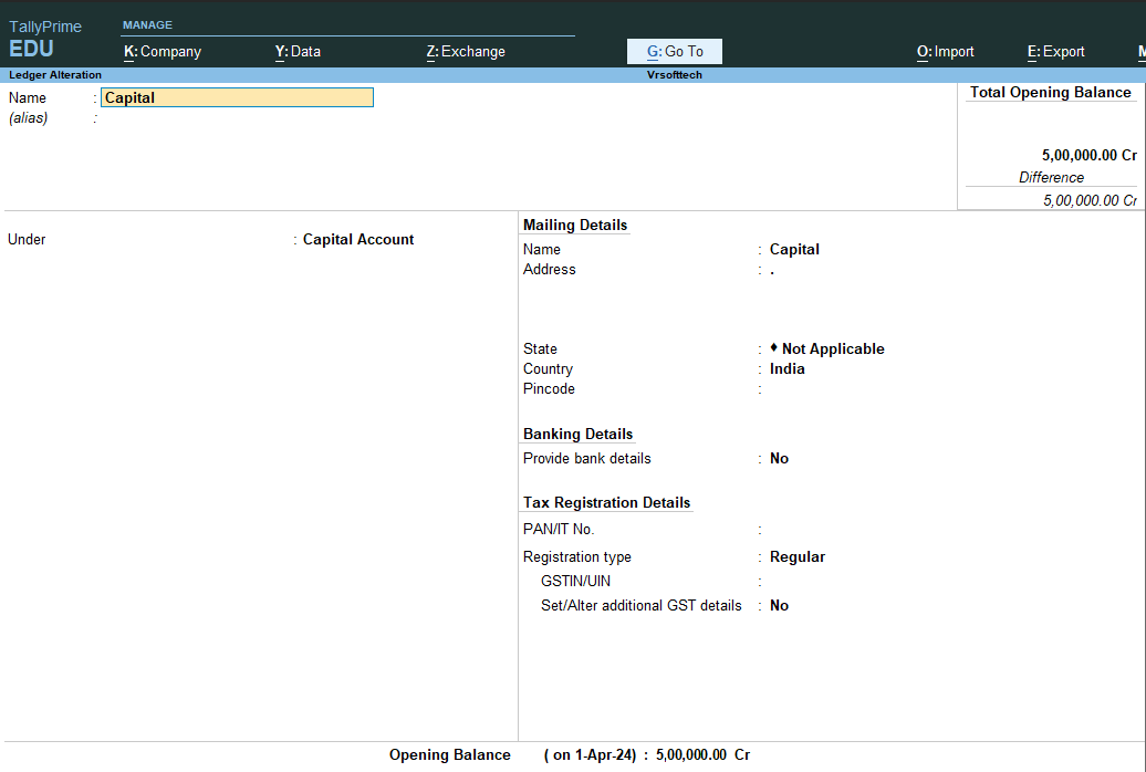 create ledger